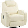 RELAXSESSEL mit Massagefunktion, Elektrisch Fernsehsessel mit Liegefunktion - Creme/Schwarz, Leder/Kunststoff (99/106/89cm) - HOMCOM