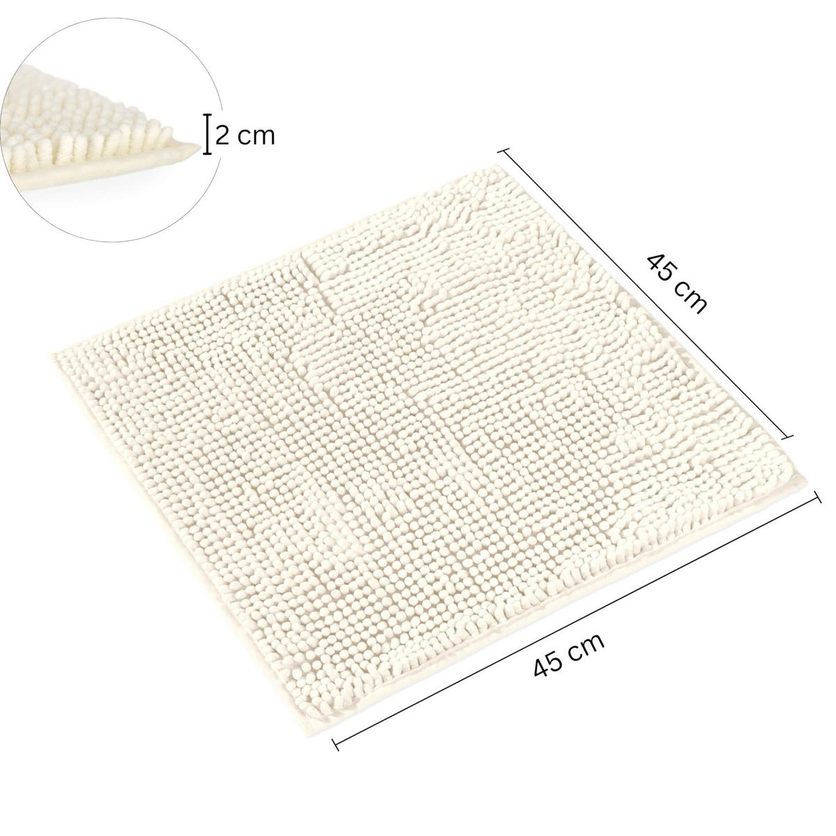 BADEMATTE PARIS - Creme, Textil (45/45cm) - WohnDirect
