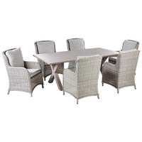 GARTENMÖBEL SET 6-Sitzer Aluminium taupe Cascais - Taupe, Kunststoff - Beliani