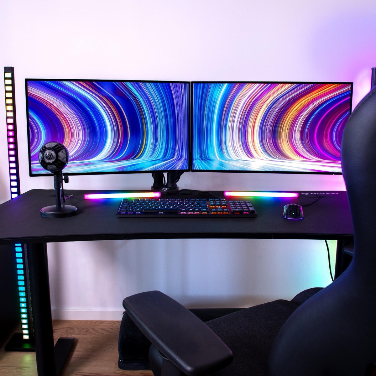 GAMINGTISCH Arena Medium 140/76/71 cm Reines Schwarz - Schwarz, Metall (75.5/140/71cm) - Arozzi