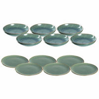TAFELSERVICE Matera grün 12er Set - Grün, Keramik (1/1/1cm) - Leonardo Living