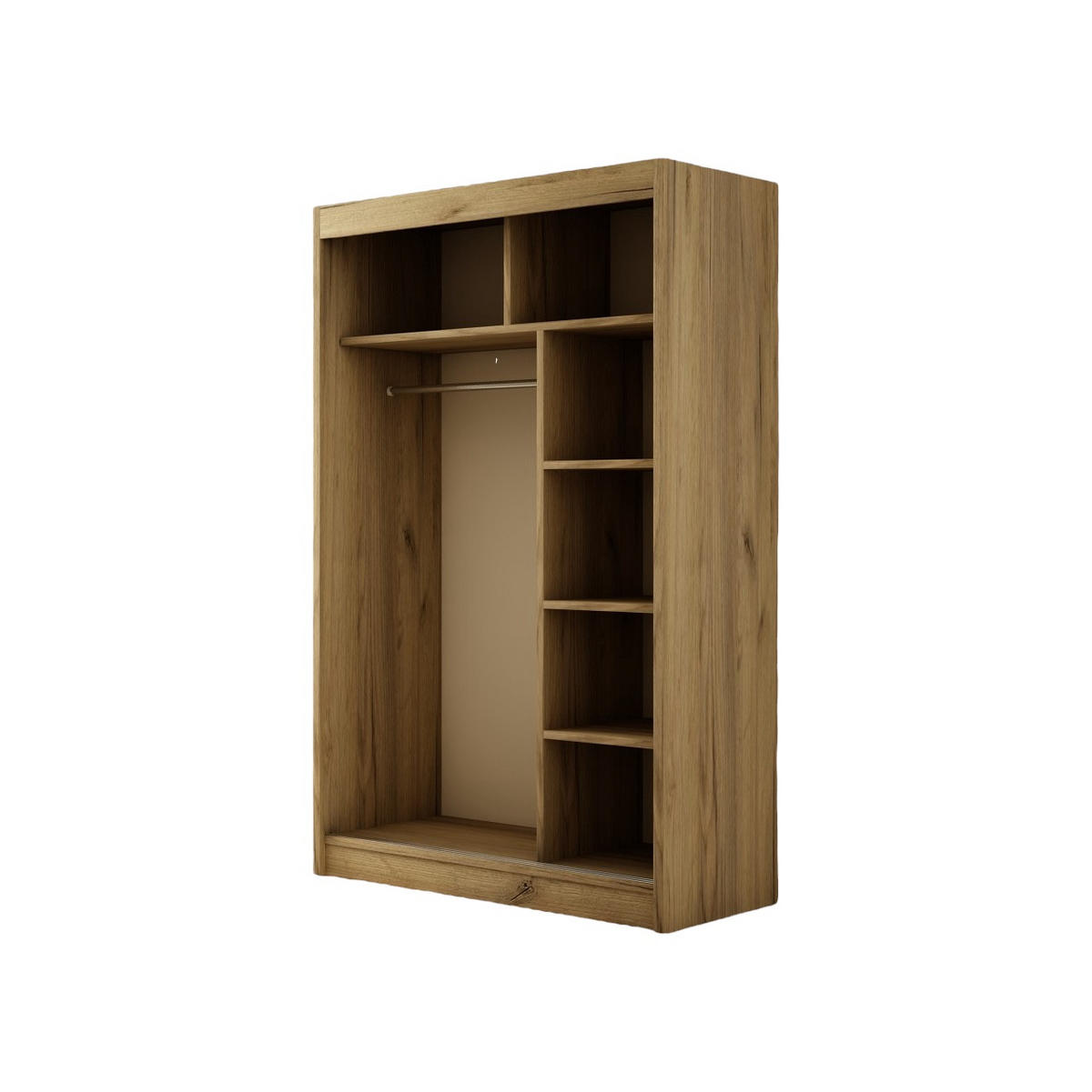 SCHWEBETÜRENSCHRANK Padwa 120 cm mit Spiegel 2-türig, Eiche sonoma - Sonoma Eiche, Kunststoff (120/215/61cm) - Margaret Hadas24
