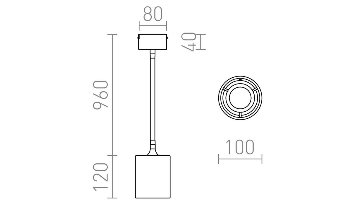 PENDELLEUCHTE LOYD LED I Schwarz Mattnickel 5 W - Schwarz, Metall (10/10/100cm) - Rendl