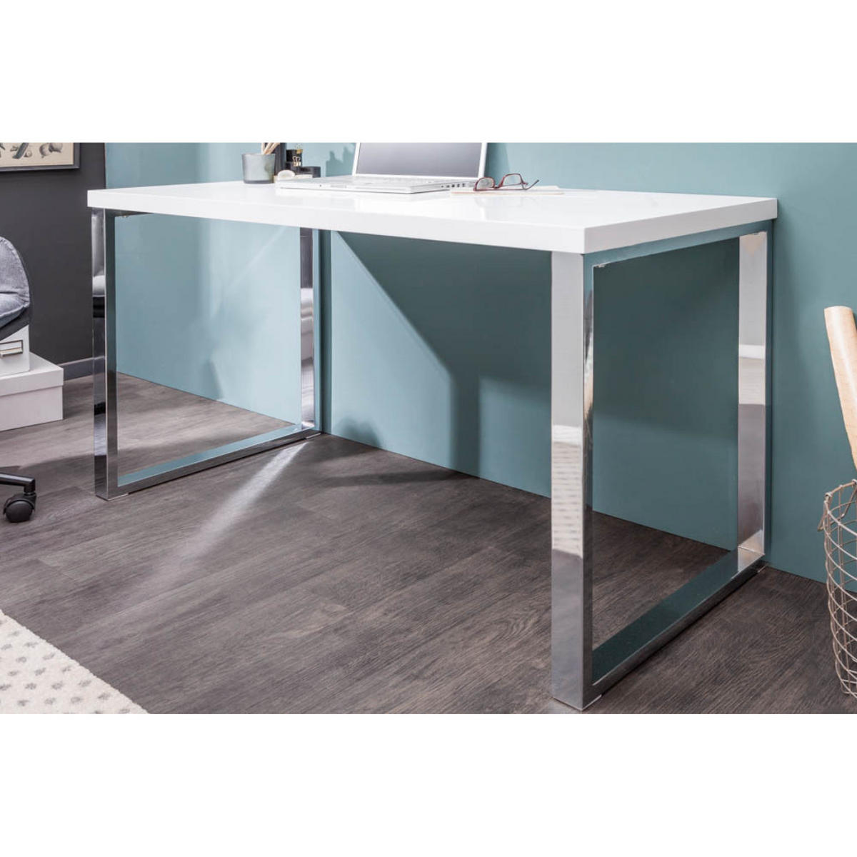 SCHREIBTISCH WHITE DESK Weiß 120 cm - Weiß, Holz (60/120/75cm) - riess-ambiente