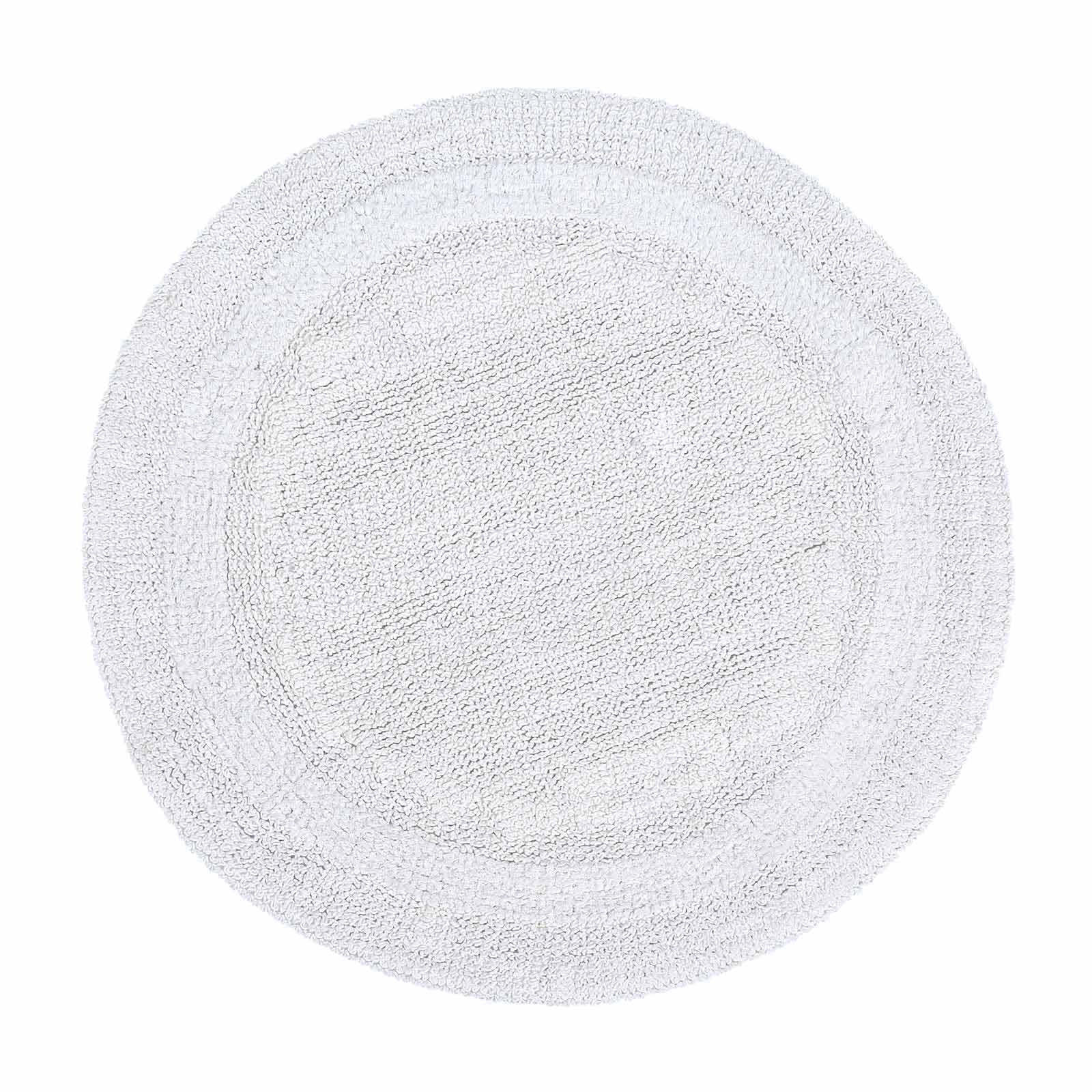 BADEMATTE 80 cm rund, 100% Baumwolle, wendbar - Weiß, Textil (80/80cm) - Homescapes