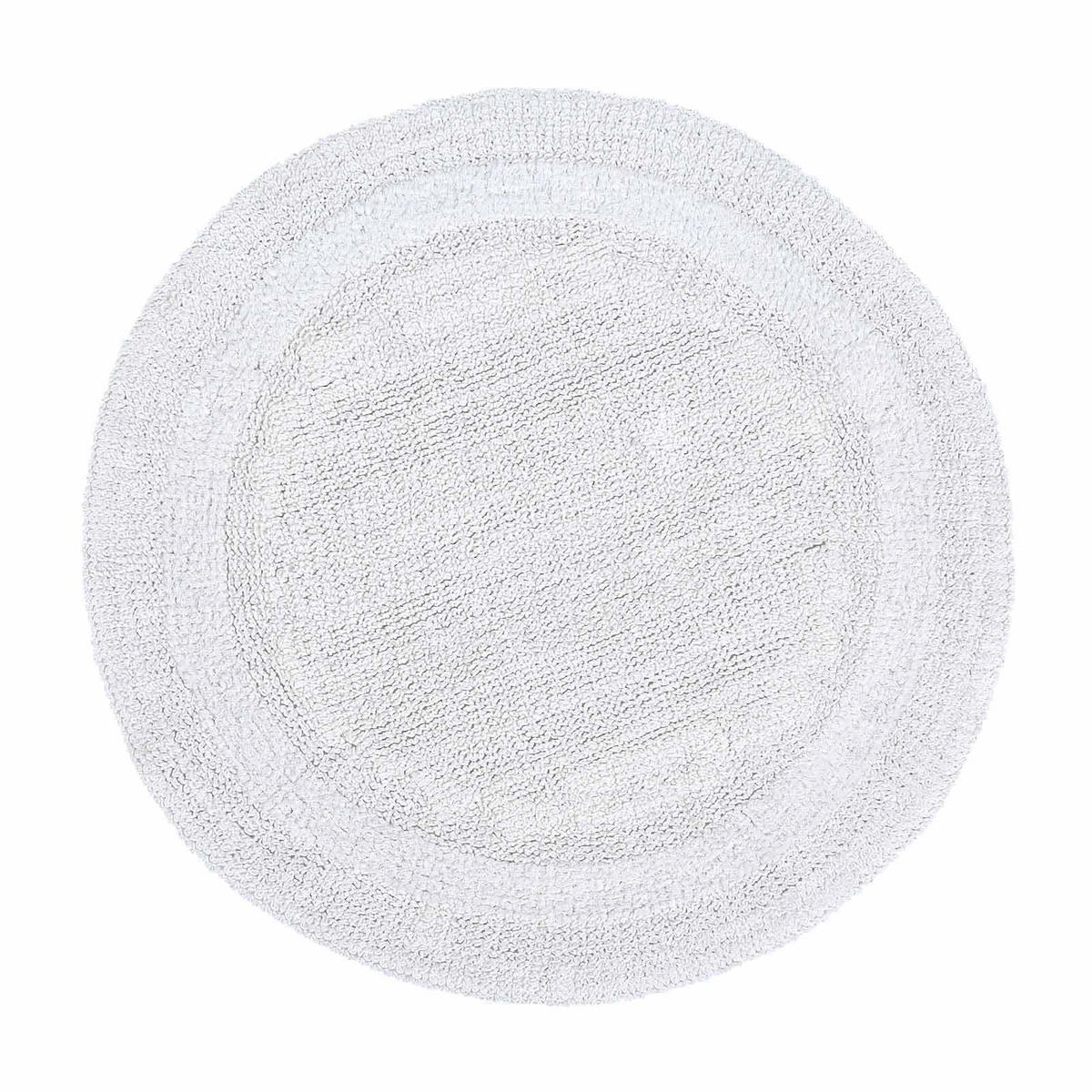BADEMATTE 80 cm rund, 100% Baumwolle, wendbar - Weiß, Textil (80/80cm) - Homescapes