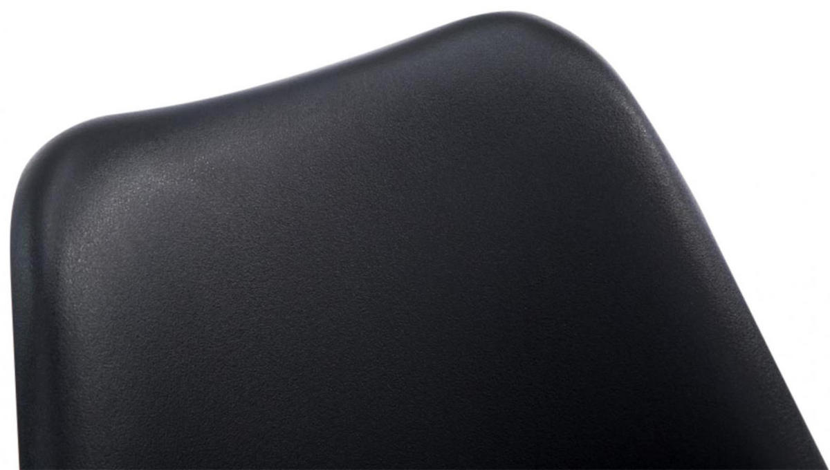 STUHL 4er Set Lederlook schwarz - Walnussfarben/Schwarz, Holz/Textil (48/84/55cm) - CLP