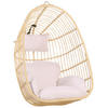 HÄNGESESSEL PE Rattan natürlich/beige mit Sitzkissen Casoli - Beige/Naturfarben, Kunststoff (84/113/70cm) - Beliani
