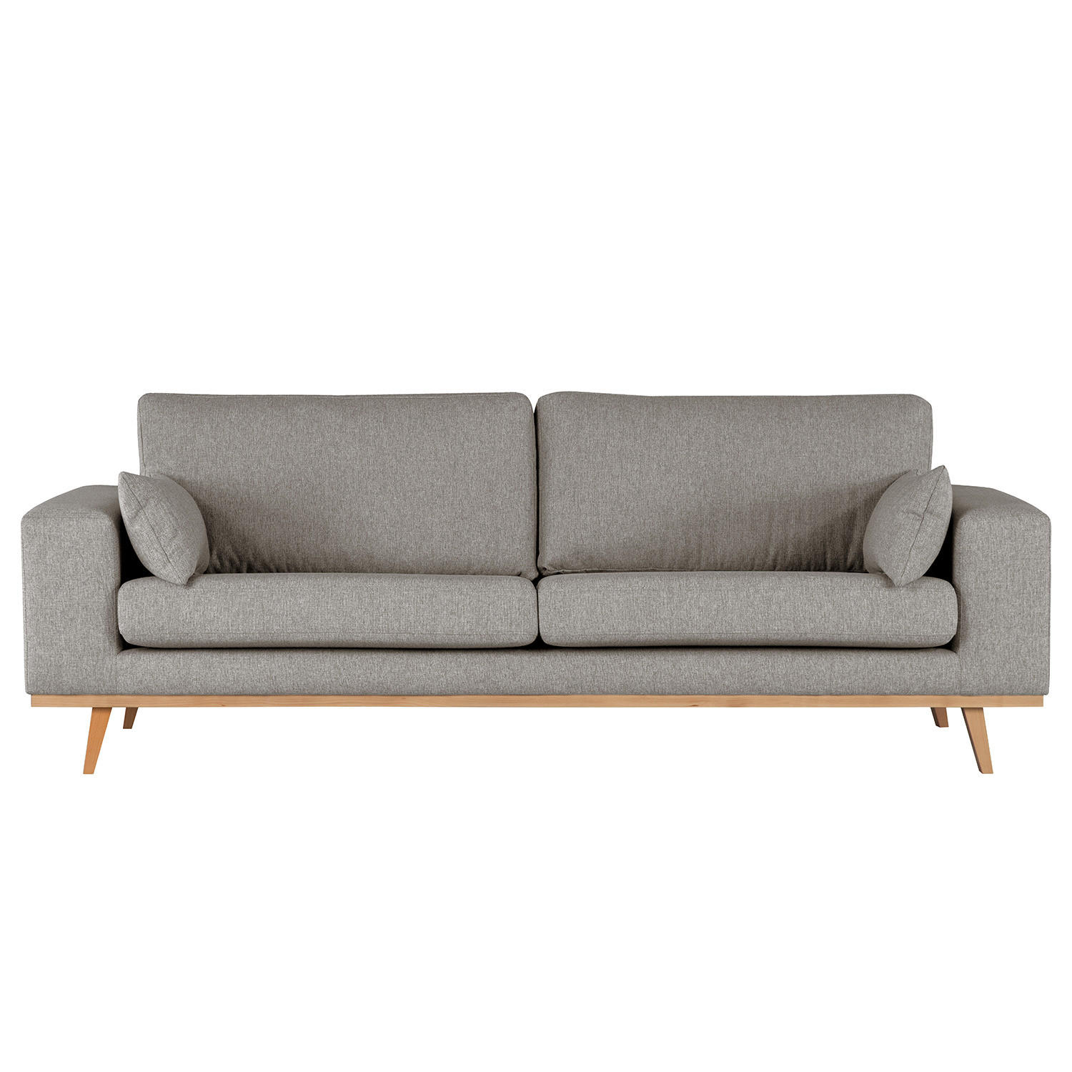 2-SITZER SOFA - Graubraun/Buchefarben, Textil (197/81/88cm) - home24