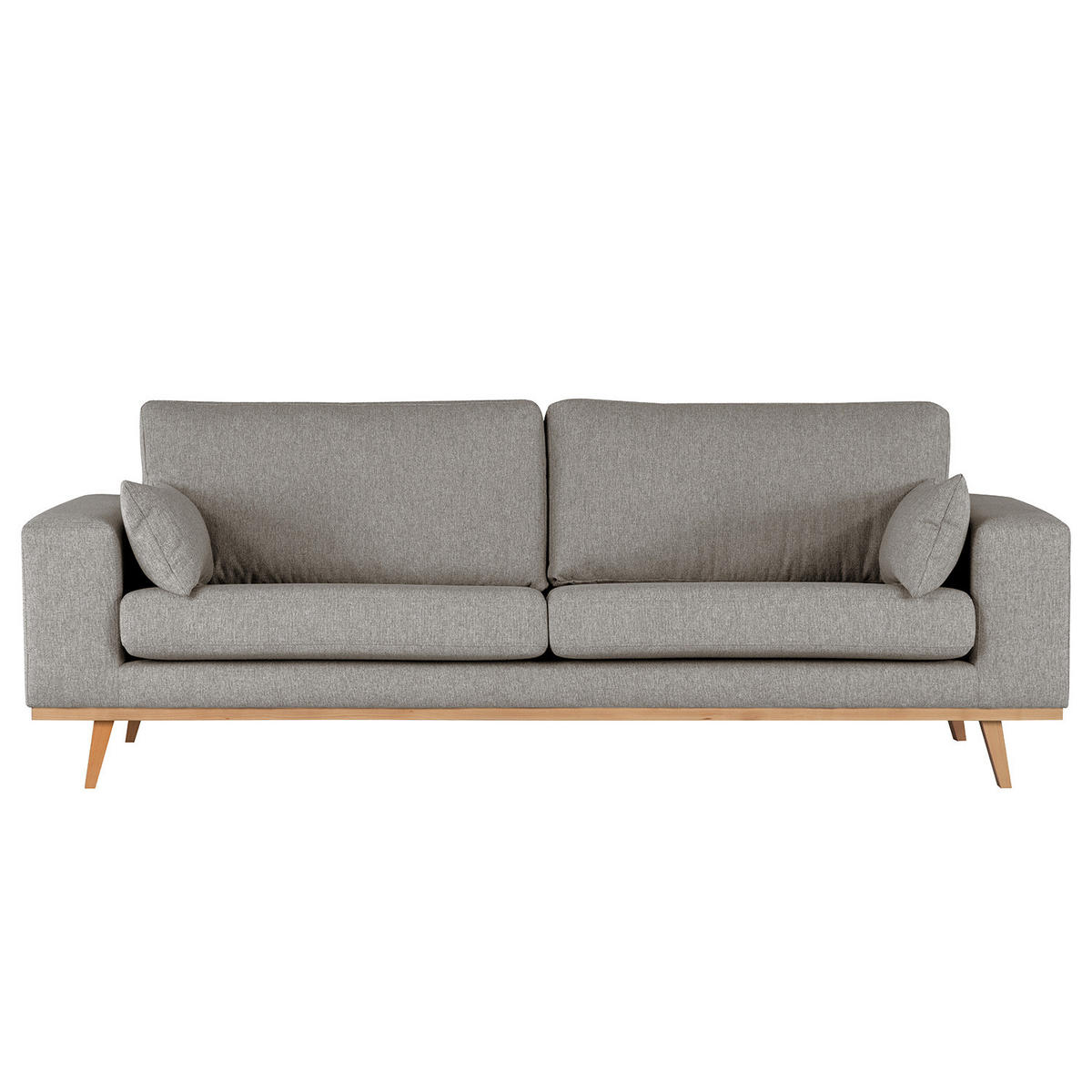 2-SITZER SOFA - Graubraun/Buchefarben, Textil (197/81/88cm) - home24