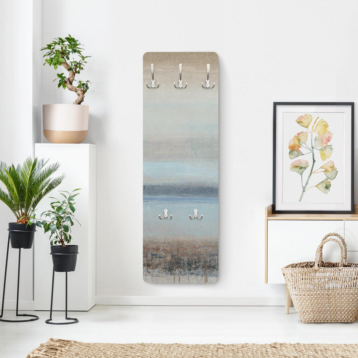 WANDGARDEROBE - Horizont über Blau I 34/105 cm - Blau, Holzwerkstoff (34/105/1.6cm) - Bilderwelten