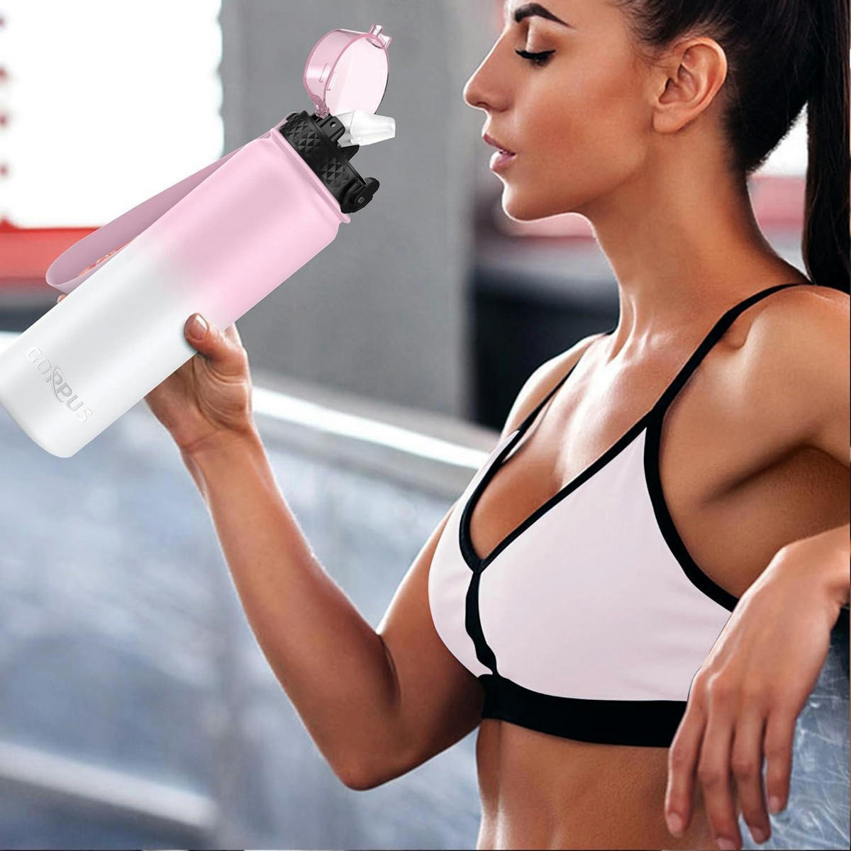 TRINKFLASCHE Edelstahl 1 Liter Rosa Weiß - Rosa, Metall (8/8cm)