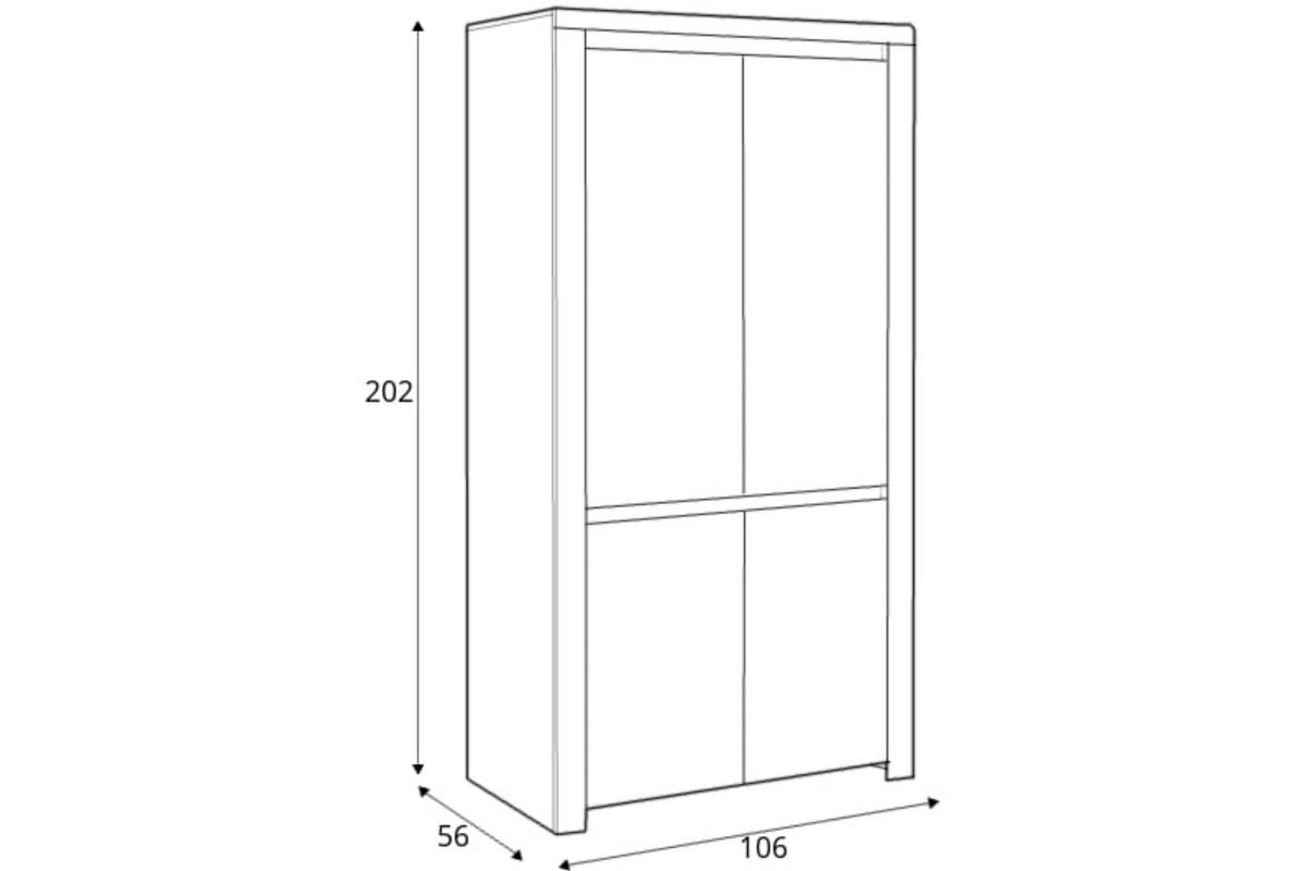 KLEIDERSCHRANK DAMINO mit Türen und Kleiderstange, weiß - Eiche Wotan/Weiß, Holz (106/202/56cm) - KONSIMO®