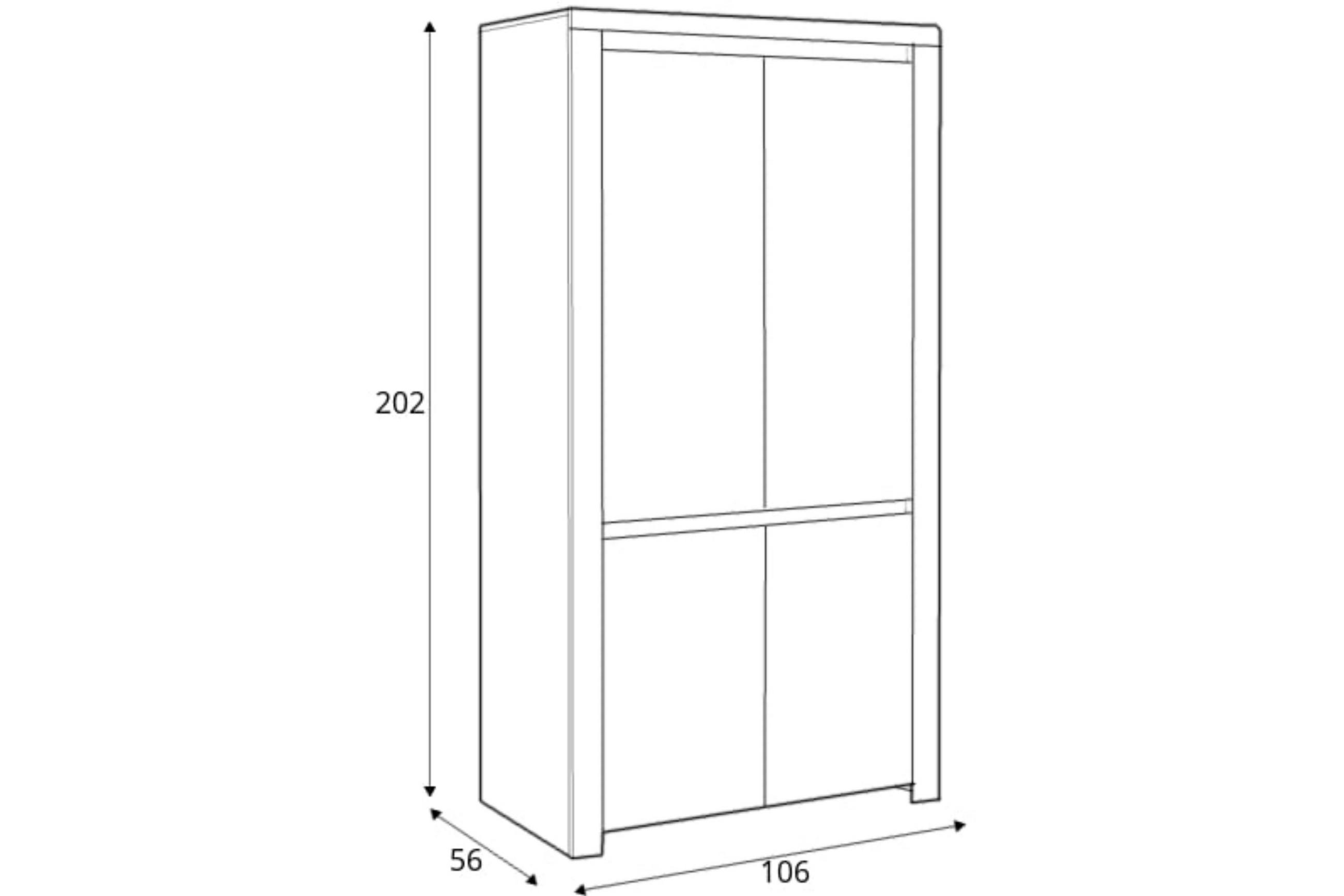 Thumbnail - Konsimo® Kleiderschrank, Weiß, Eiche Wotan, Holz, Rechteckig, 106x202x56 cm, Hergestellt in Europa, Schlafzimmer, Kleide...