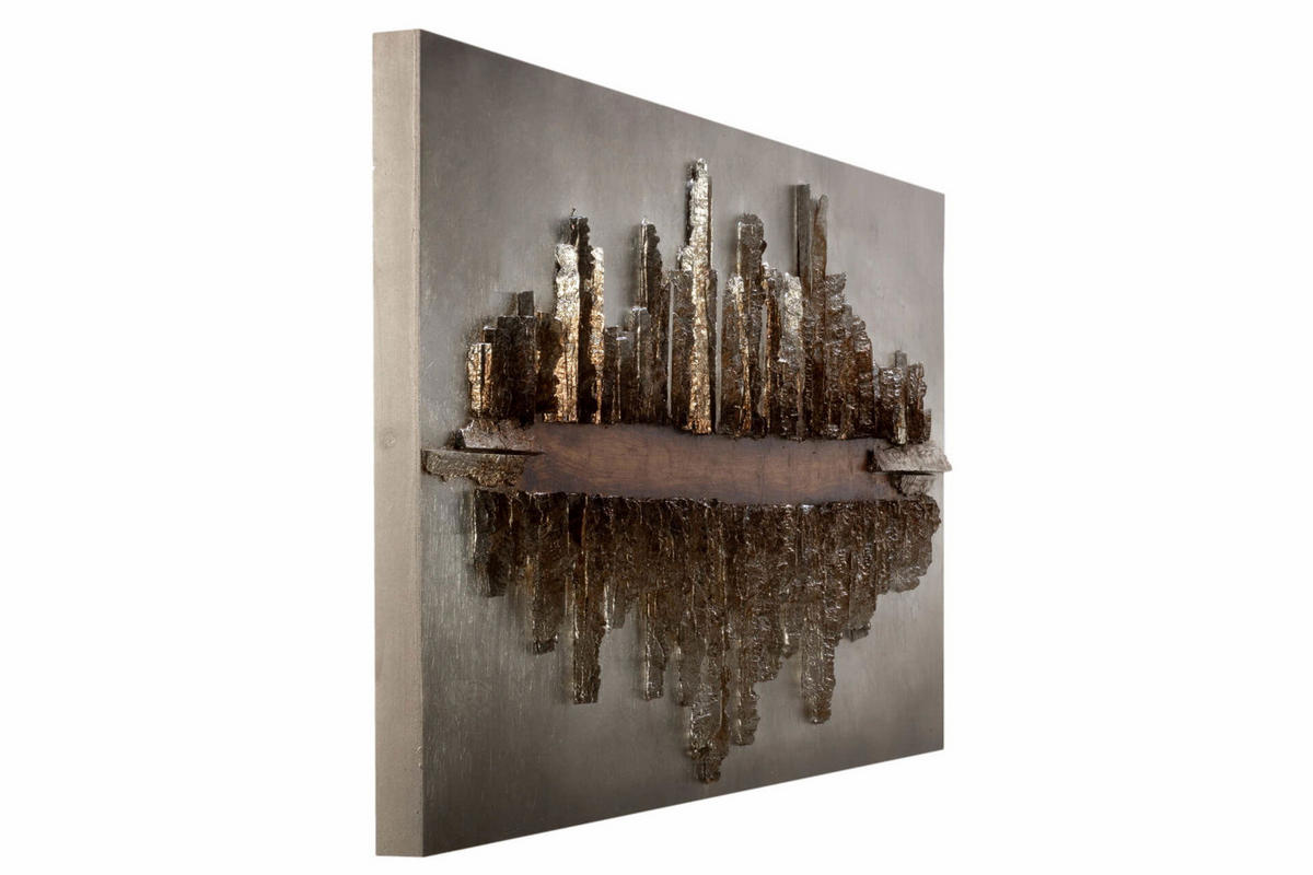 HOLZBILD Schwarz 120/60 cm - Schwarz/Braun, Holz (6.81/60cm) - KUNSTLOFT