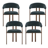 ESSZIMMERSTUHL 4ER-SET aus Stoff in Schwarz, mit Metallbeinen und Fass-Design - Schwarz, Textil (60/80.5/57.5cm) - Urban Meuble