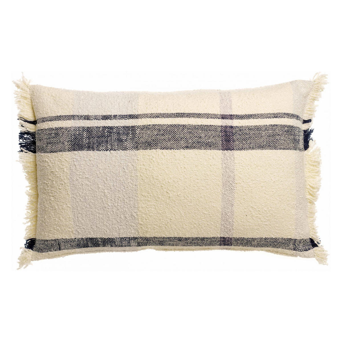 JACQUARD-KISSEN Jane mehrfarbig marine 40 x 65 cm - Beige, Textil (40/65cm) - Vivaraise