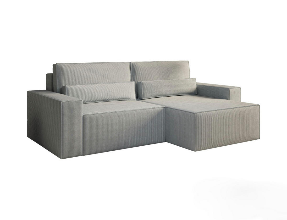ECKSOFA - Universale Ecksofa DENVER mini - Hellgrau - Poso 110 - Hellgrau, Holzwerkstoff (248/162cm) - Möblo
