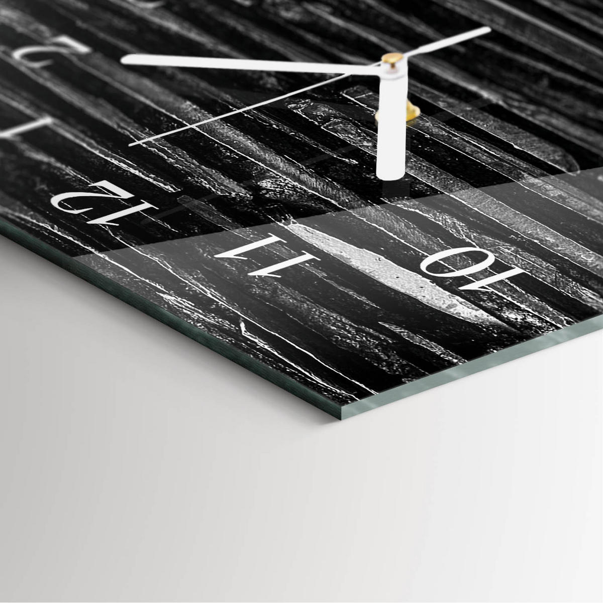 WANDUHR 30x60 cm - Gras - Schwarz, Glas (30/60/0.4cm) - TULUP