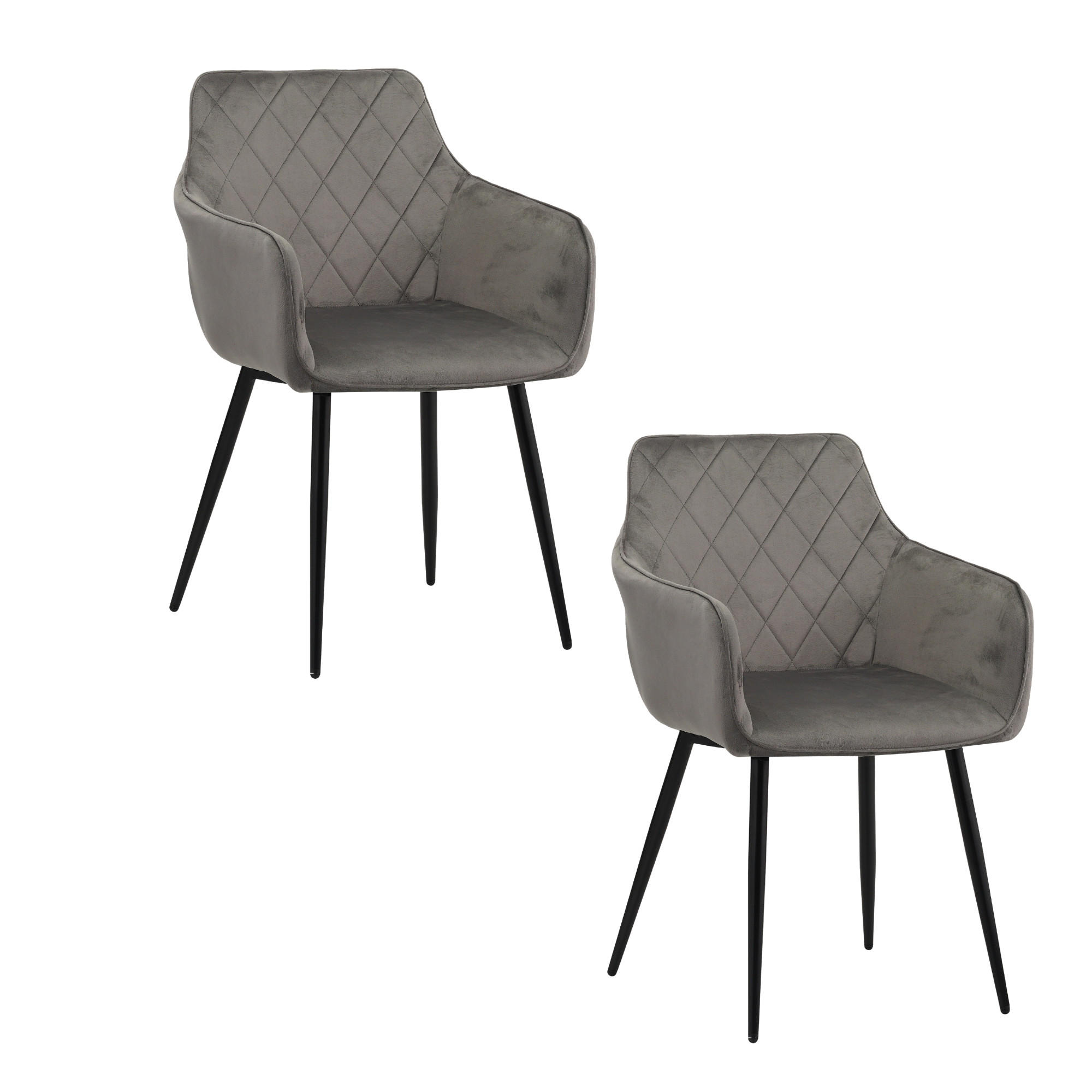 Esszimmerstuhl SALO 2er Set - Grau, Textil (54/83/49cm) - Albatros