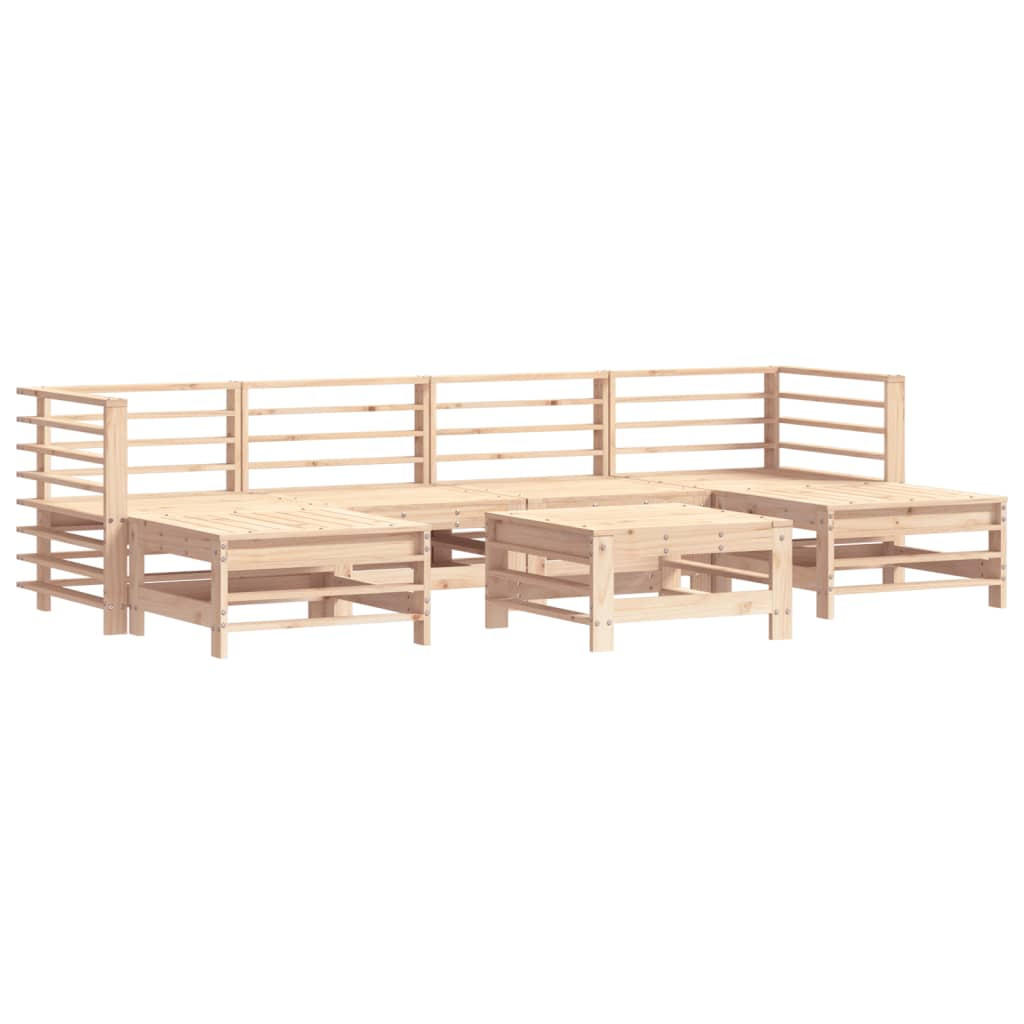 GARTEN-LOUNGE-SET 7-teilig Massivholz Kiefer - Braun, Holz - vidaXL
