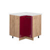 ECKUNTERSCHRANK Fame-Line Bordeaux Hochglanz 80.5 cm, AP Marmor - Bordeaux/Eiche Wotan, Holzwerkstoff (80.5/82/60cm) - Vicco