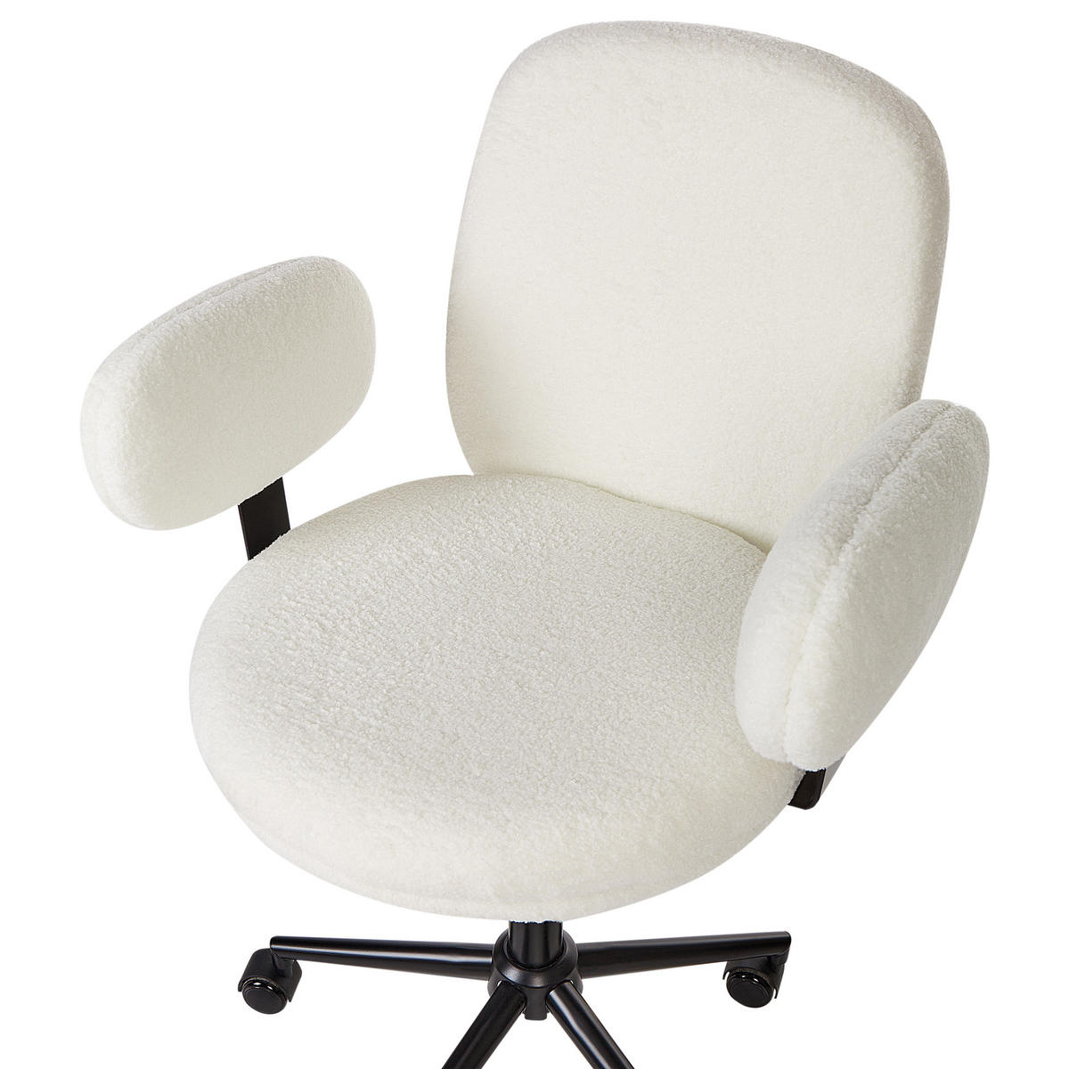 SCHREIBTISCHSTUHL Cremeweiß Moraga - Schwarz/Weiß, Textil (58/80/58cm) - Beliani