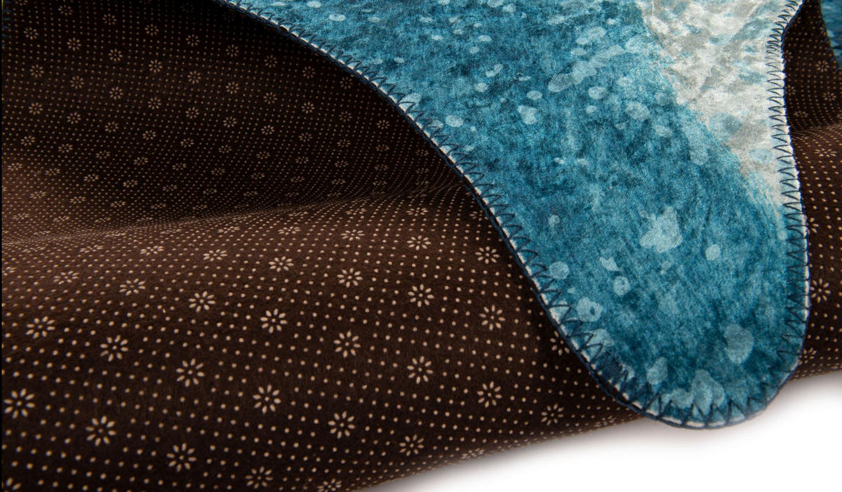 KUNSTFELLTEPPICH Bionda 130x170 cm - Türkis, Textil (130/170cm) - Gino Falcone