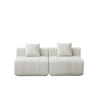 ECKELEMENT Modular mit Klaviertasten-Design und 2 Kissen, DE-42718, Beige - Beige, Textil (165/73.6/60.9cm) - ComfortXL