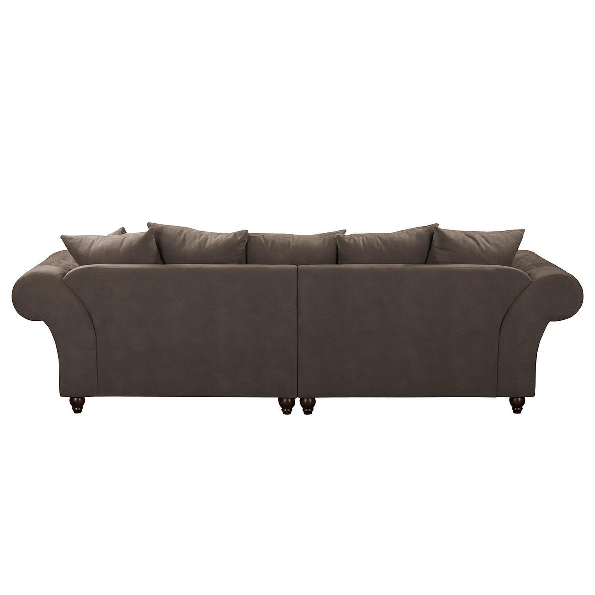 BIGSOFA - Antiklederlook - Dunkelbraun/Braun, Buchenholz/Textil (294/90/93cm) - home24