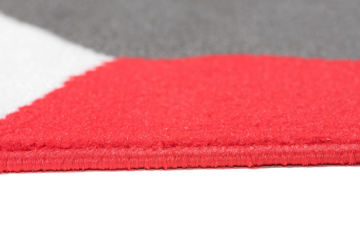 TEPPICH MAYA Rot Geometrisch Gitter Figuren 80/150 cm - Rot, Textil (80/150cm) - Tapiso
