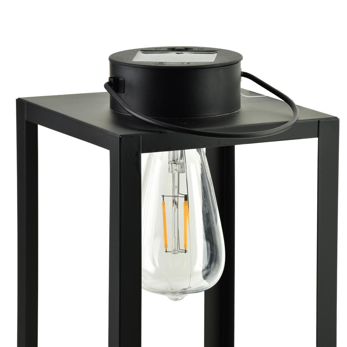LATERNE Sokke schwarz 15/15/40 cm Kunstoff - Schwarz, Kunststoff (18/40/18cm) - Mondex
