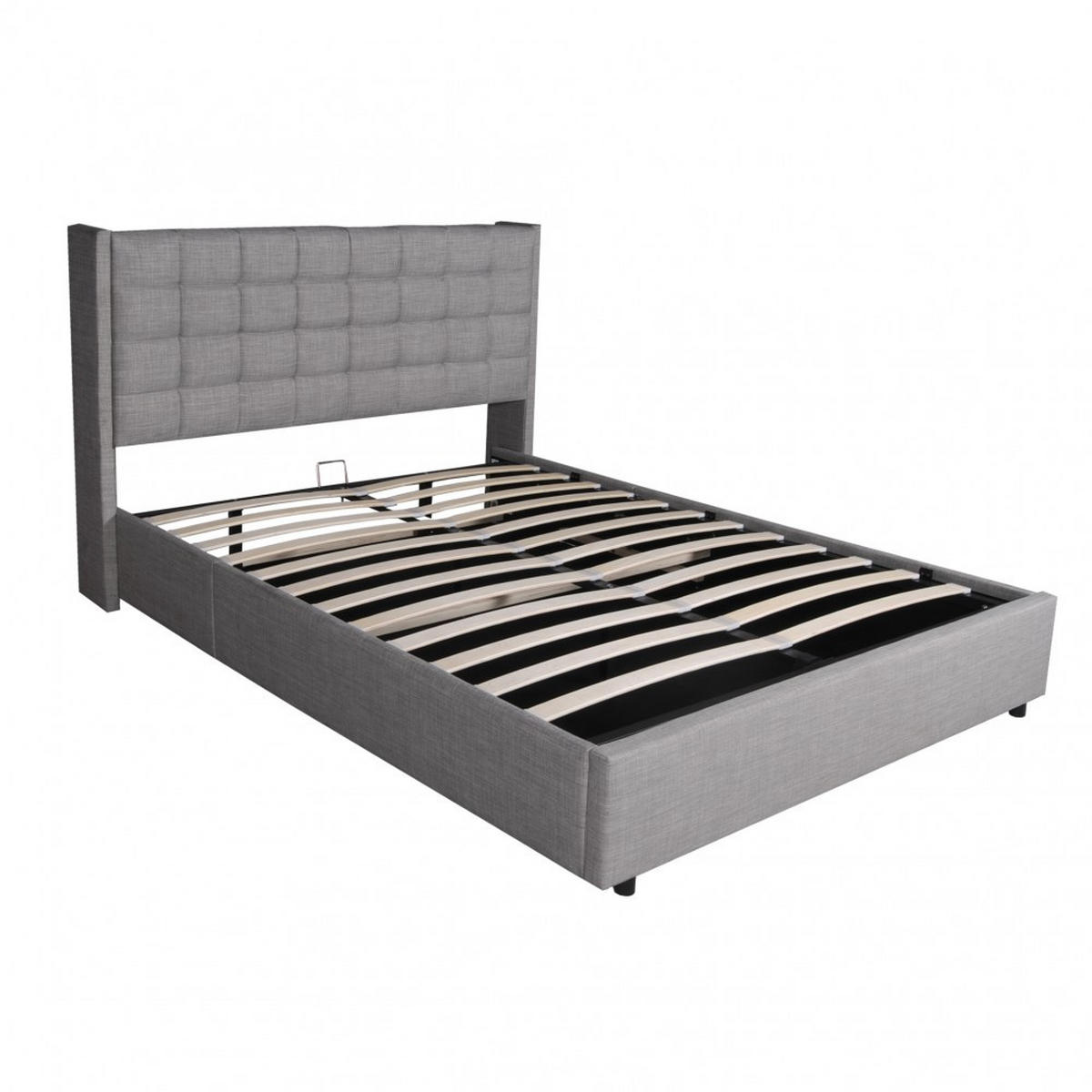 BETTKASTEN WEMBLEY mit Lattenrost/ Bett 140x190 - Hellgrau - Grau, Holzwerkstoff (140/190cm) - Weber Industries