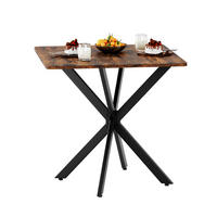 BEISTELLTISCH 80/80/75 cm mit X-Gestell und höhenverstellbaren Füßen in Holzoptik, Braun - Braun, Holzwerkstoff (80/80/75cm) - Redom