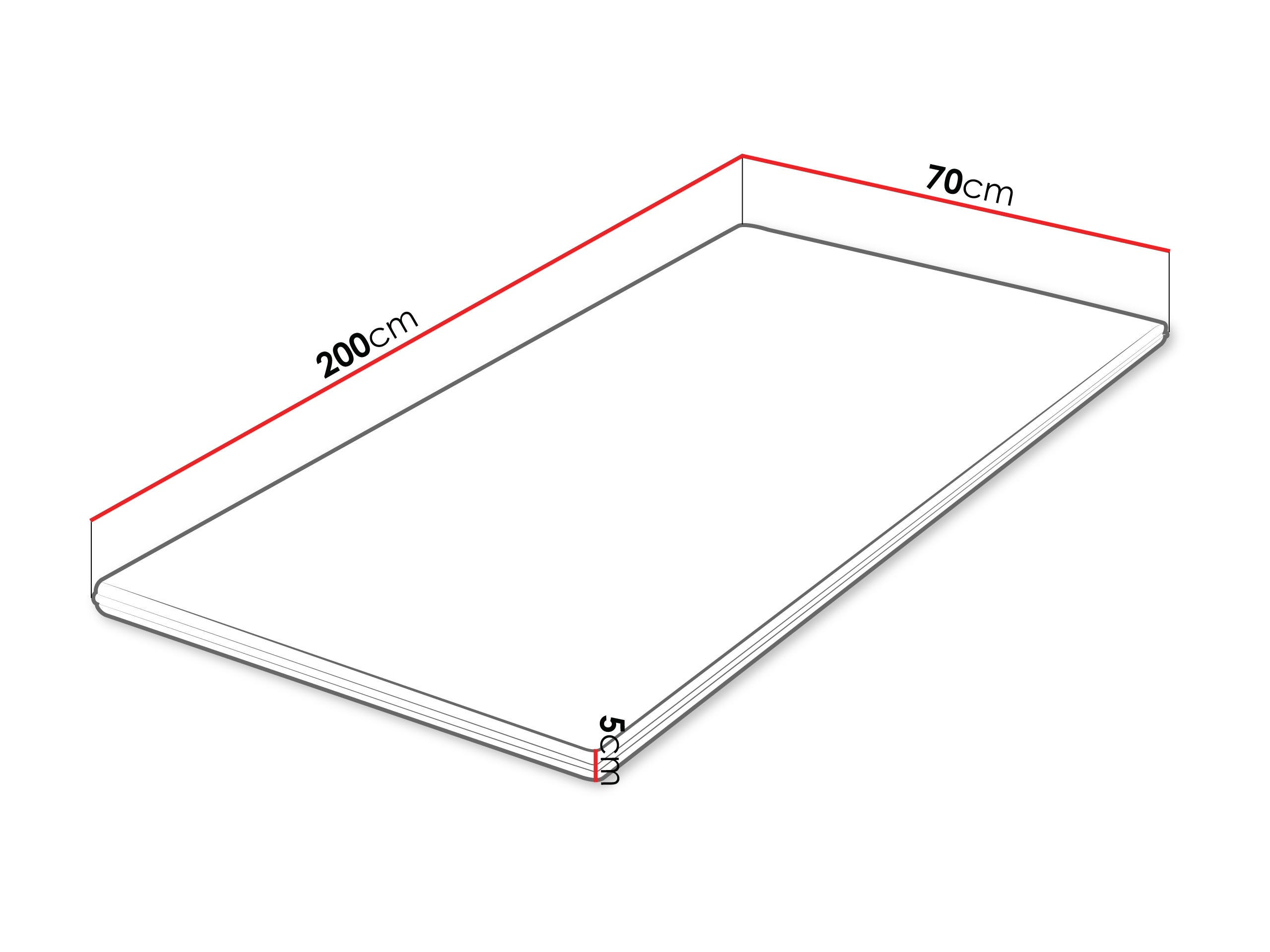 TOPPER Profil 5 cm - Weiß, Textil (70/200cm) - MIRJAN24
