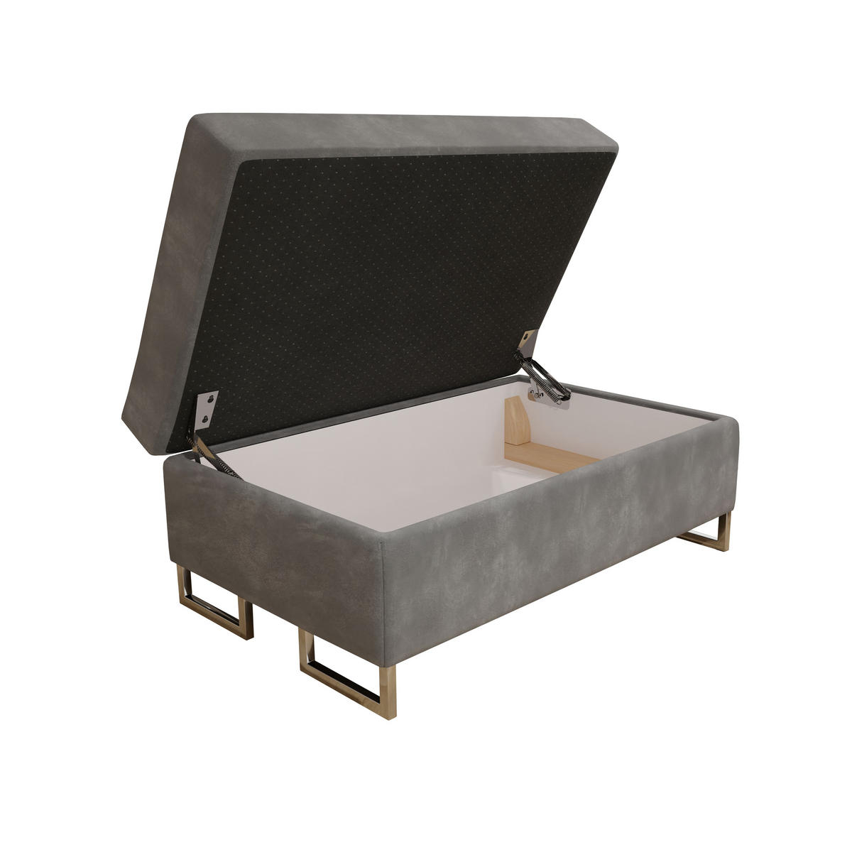 POLSTERHOCKER BARLET Grau 100x60 cm - Grau, Textil (100/41/60cm) - MASSENO