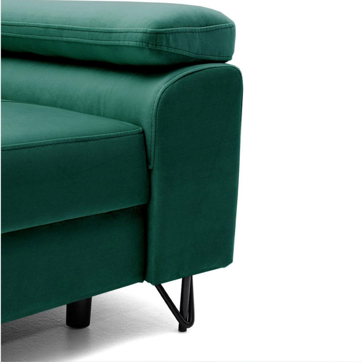 SESSEL JUNIOR mit verstellbare Kopfstütze Velours Dunkelgrün - Dunkelgrün/Schwarz, Holz/Textil (116/90/92cm) - Muffo