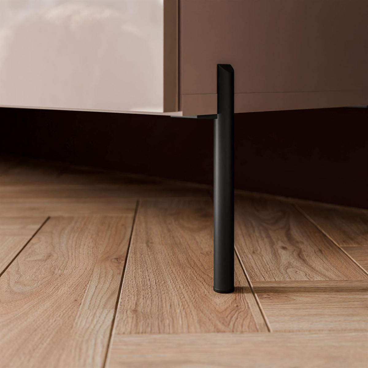 TV-ELEMENT AURA 100 KASCHMIR Hochglanz auf geraden schwarzen Beinen + LED - Kaschmir, Holzwerkstoff (100/50/40cm) - Lookway