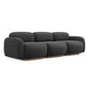 4-SITZER-SOFA Chenille Stoff Grau - Dunkelgrau/Braun, Holz/Textil (270/73/95cm) - Makamii