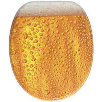 WC-SITZ mit Absenkautomatik Bier - Gelb, Holzwerkstoff (38/6/47cm) - Sanilo