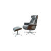 RELAXSESSELSET TOSAR Steingrau Velvet - Silberfarben/Grau, Textil/Metall (83/110/89cm) - KAWOLA