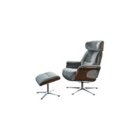 RELAXSESSELSET TOSAR Steingrau Velvet - Silberfarben/Grau, Textil/Metall (83/110/89cm) - KAWOLA