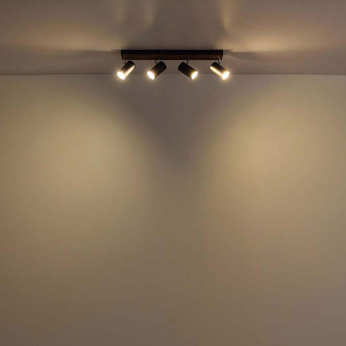 LED DECKENLEUCHTE Kayden Holzoptik Schwarz - Schwarz, Holz (56/8/12.5cm) - Globo Lighting