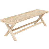 GARTENBANK DE-17793 140 cm breit mit Lattenrost & 240 kg Tragfähigkeit Natur - Naturfarben, Holz (140/43/40cm) - ComfortXL
