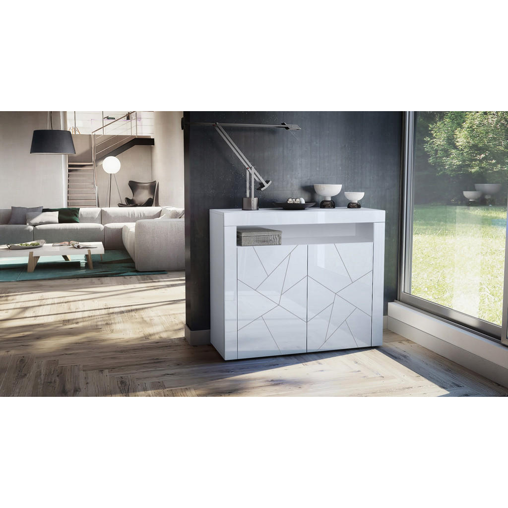 Thumbnail - Vladon Sideboard, Opal, Holzwerkstoff, 155x46x40 cm, Wohnzimmer, Kommoden & Sideboards, Sideboards