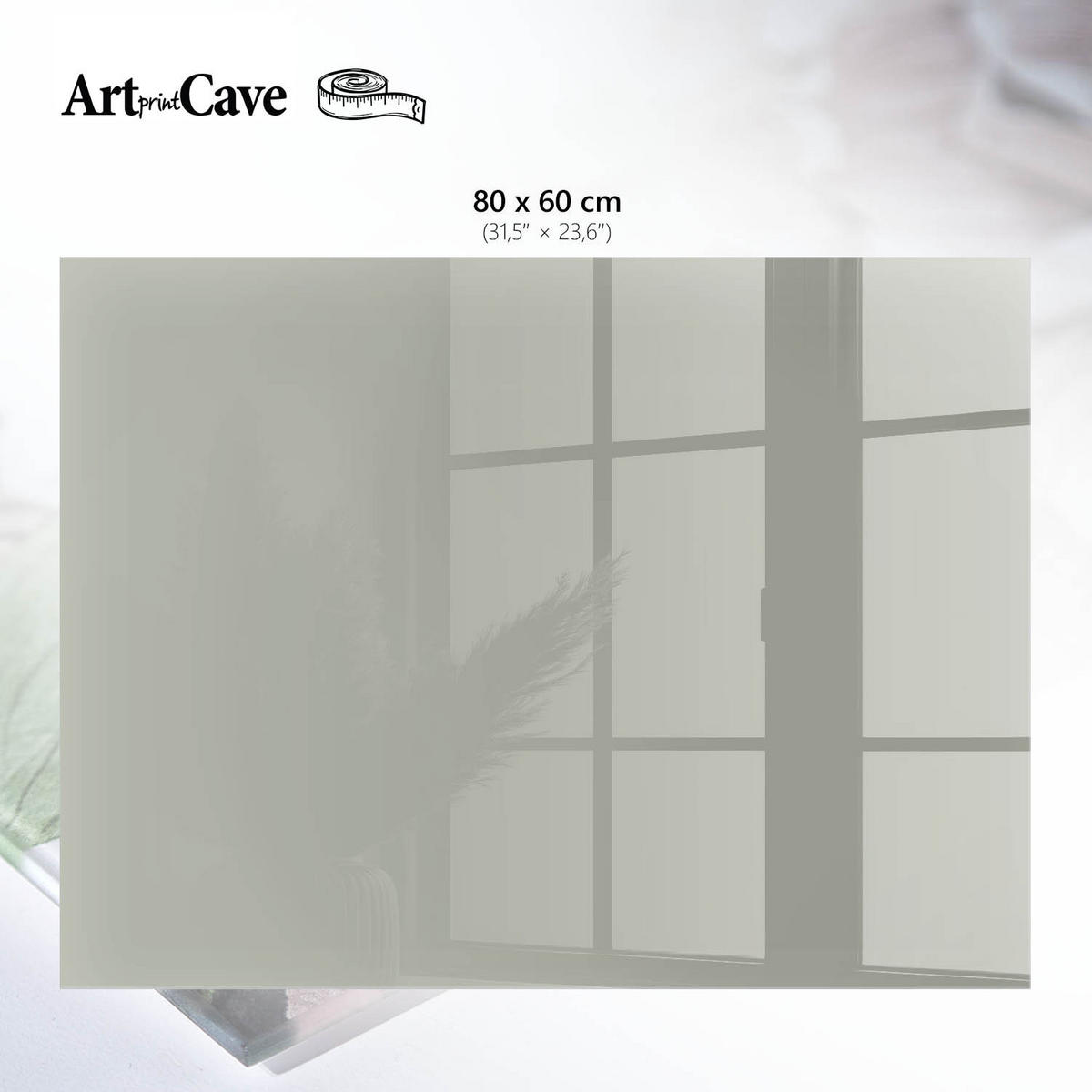 GLASPLATTE 80x60 cm – Neutralgrau - Blau, Glas (0.4/80/60cm) - ArtPrintCave
