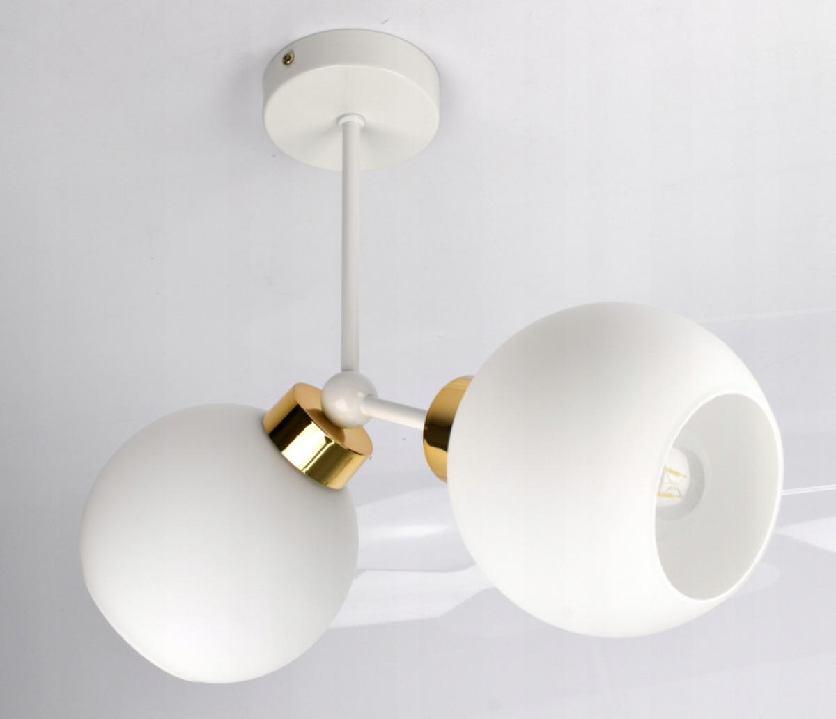 DECKENLEUCHTE GOLDGLAS - Goldfarben/Weiß, Glas/Metall (40/40/36cm) - kiki design