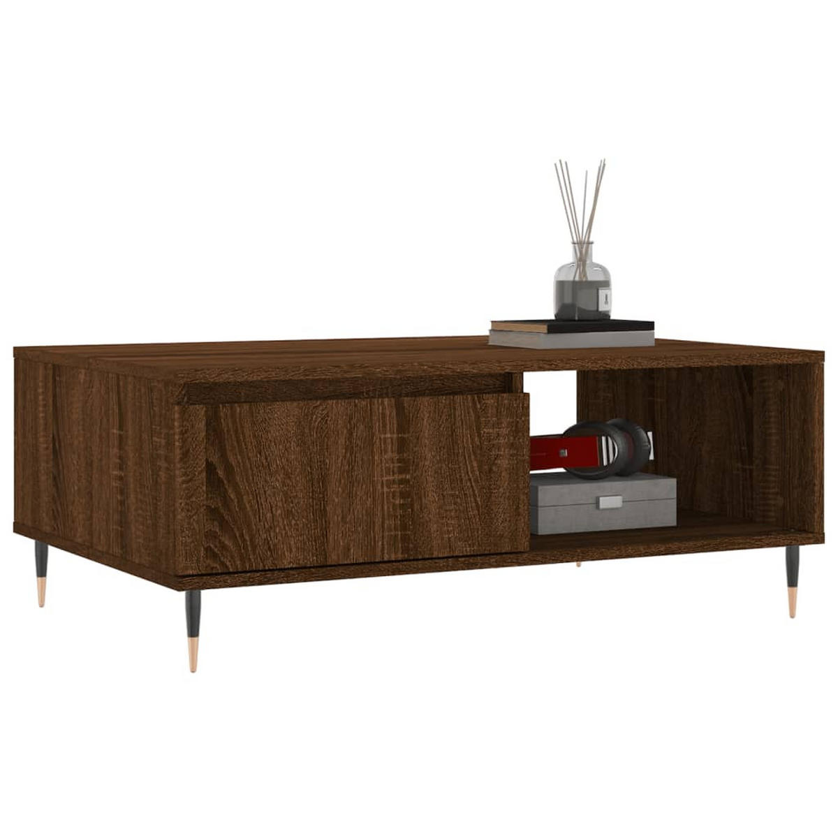COUCHTISCH Braun Eichen-Optik 90x60x35 cm Holzwerkstoff - Braun, Holzwerkstoff (90/60/35cm) - furnicato