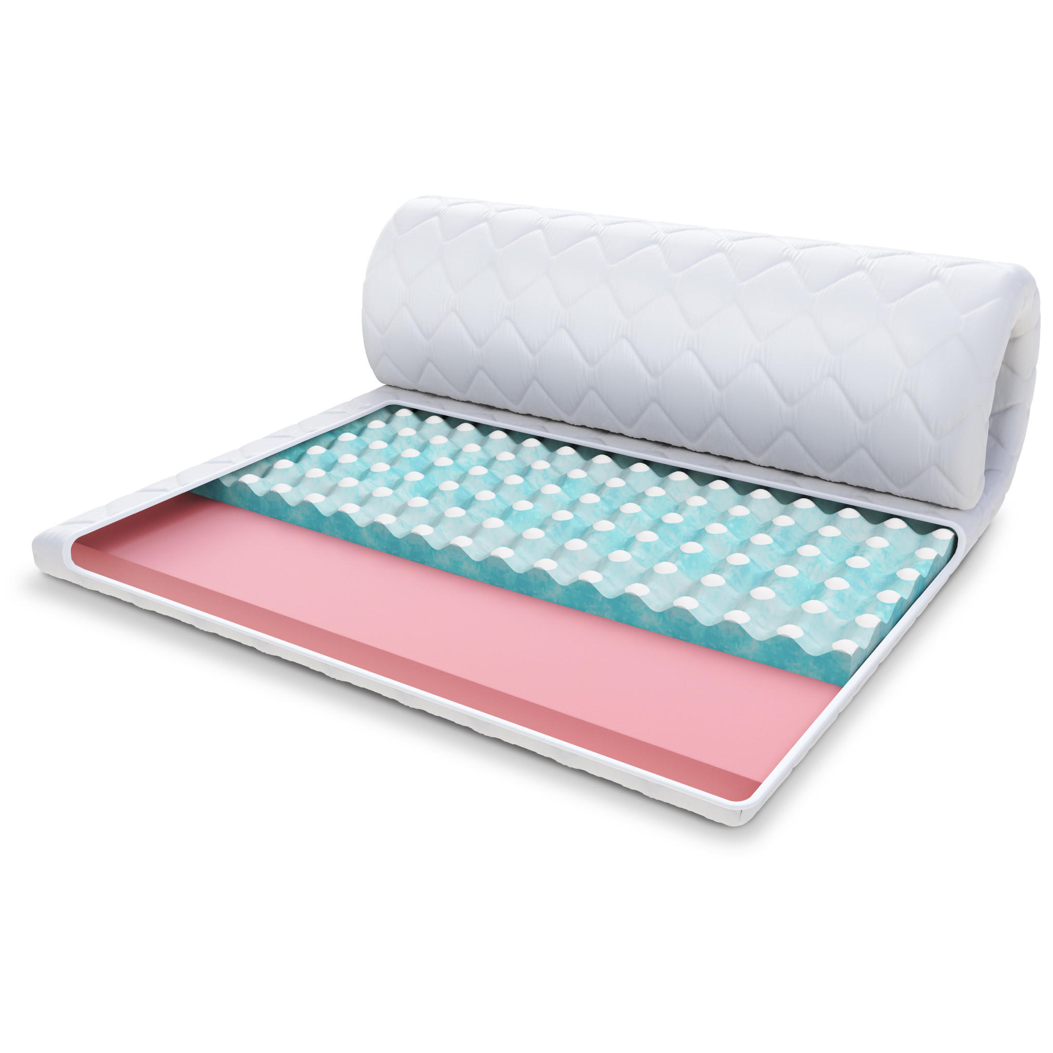TOPPER Malta Visco 8 - Weiß, Textil (90/200cm) - FDM