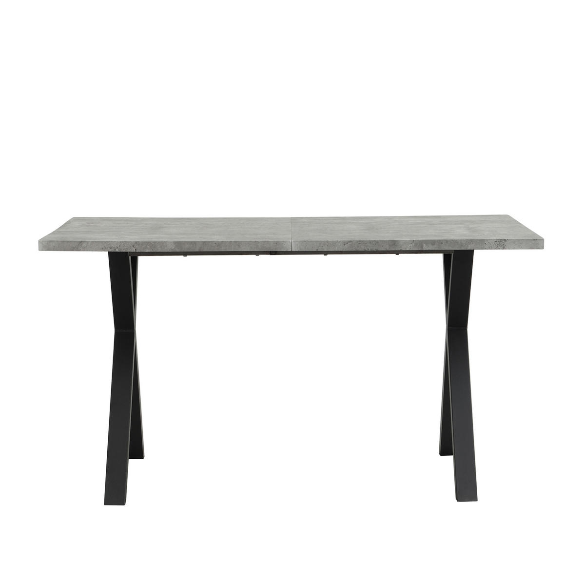 JÍDELNÍ stůl 140/80/76 cm s křížovou konstrukcí a industriálním vzhledem, Šedá/černá - šedá, kompozitní dřevo (140/80/76cm) - Redom
